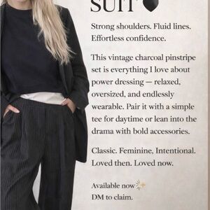 Elegant Charcoal Pinstripe Women's Pantsuit